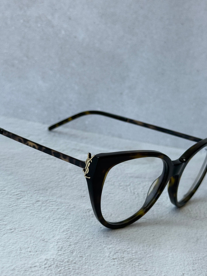 Saint Laurent SLM48_A Eyeglasses Frames in Havana Brown