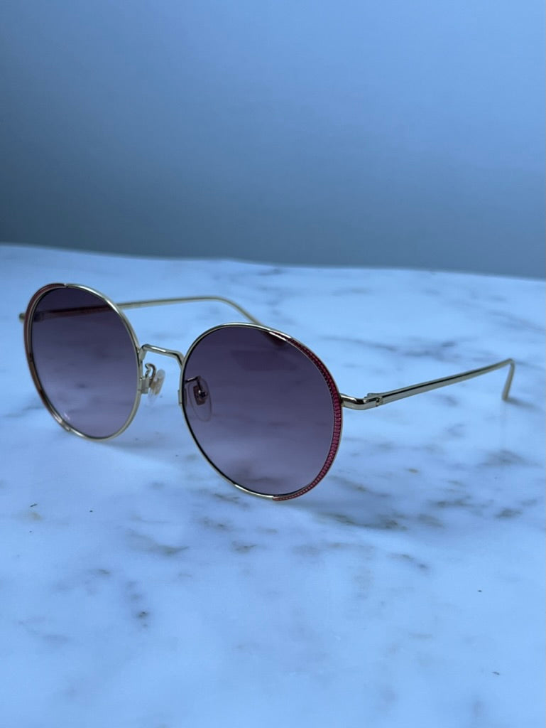 Gucci GG0401SK Gold Pink Round Sunglasses