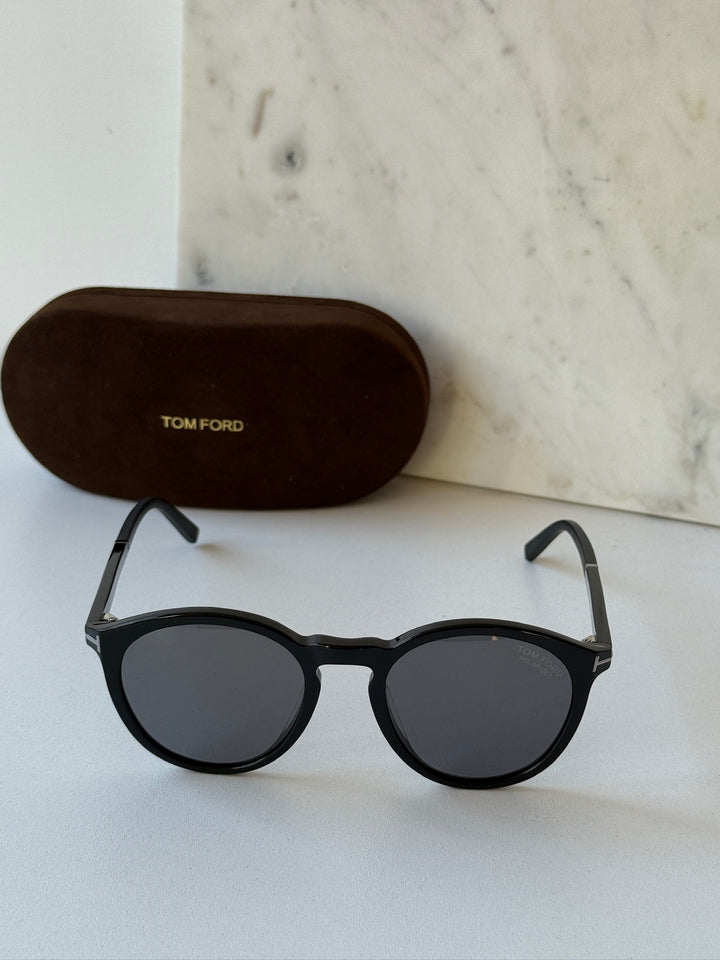 Tom Ford FT1021-N Round Sunglasses in Black Polarized