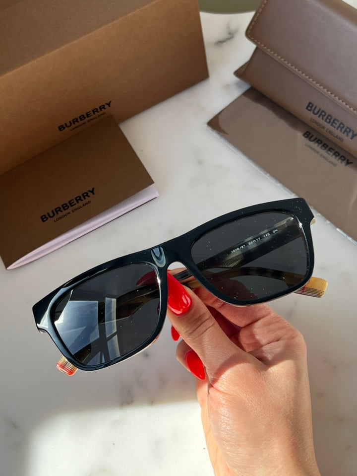 Burberry BE4293 Black Checked Sunglasses