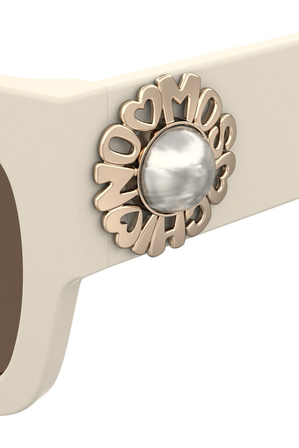 Moschino MOS006/S Gafas de sol estilo ojo de gato con tachuelas rojas