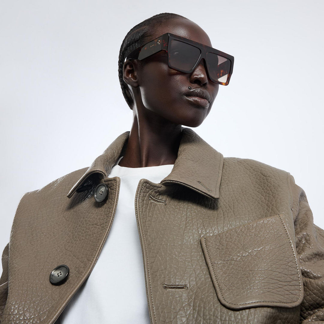 Celine CL40092I Havana Brown Flat Top Sunglasses