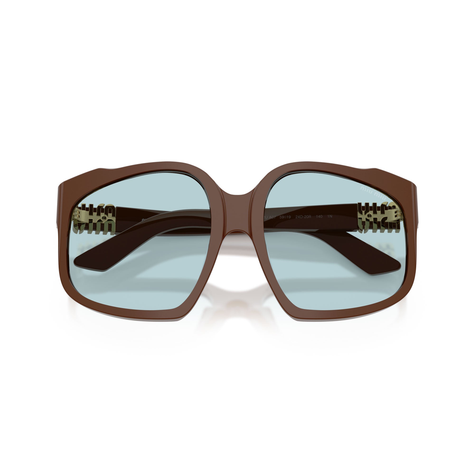 Miu Miu MUA07S Brown Blue Oversized Sunglasses | Designer Daydream