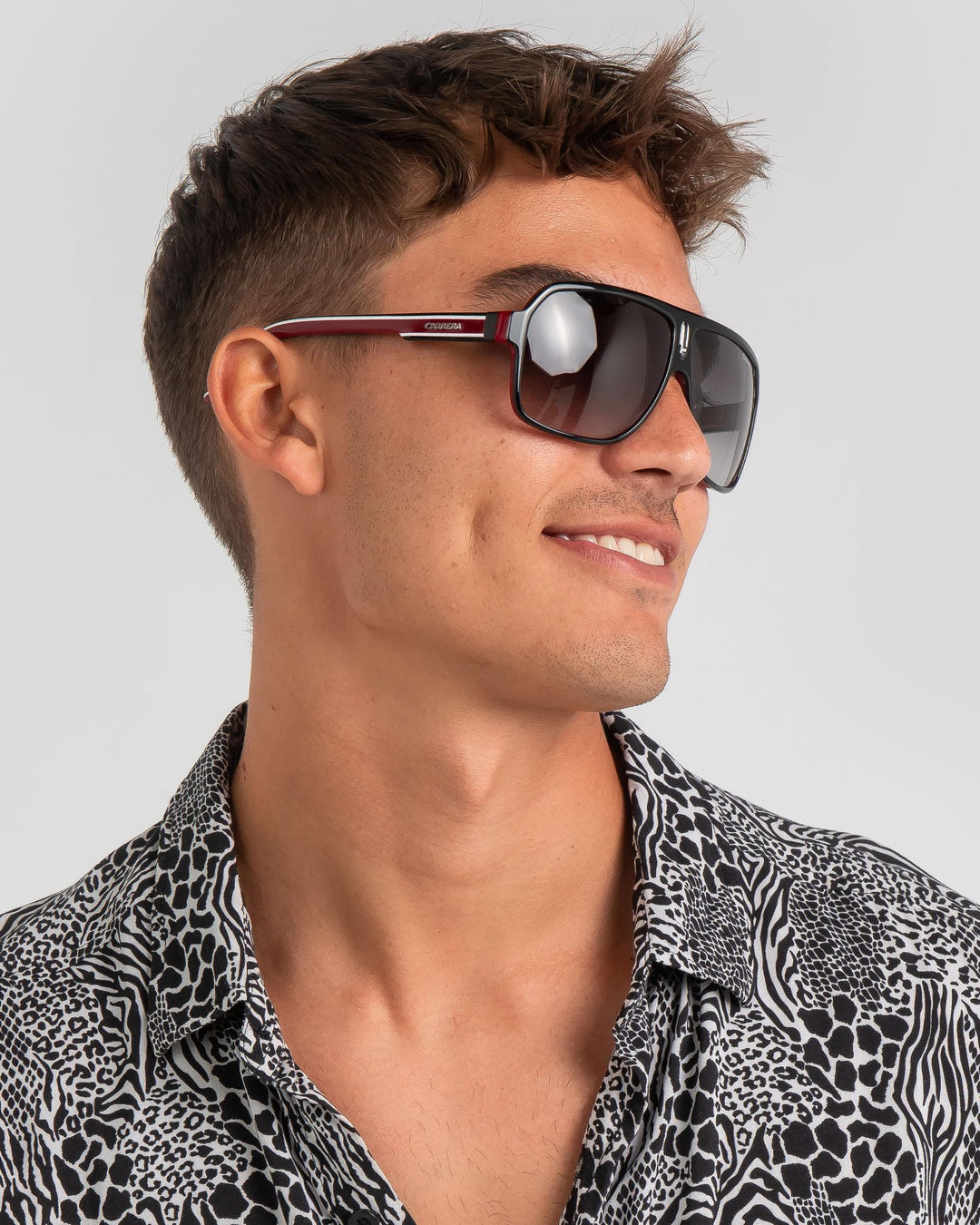 Carrera 27 Aviator Sunglasses in Black Red