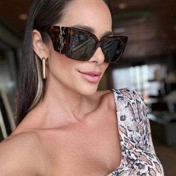Saint Laurent Blaze SLM119 Sunglasses in Brown
