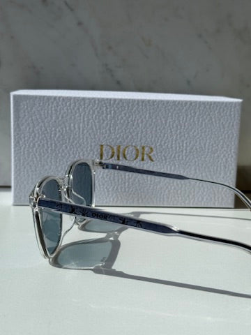 Dior Indior S1I Square Sunglasses in Clear Blue Mirror