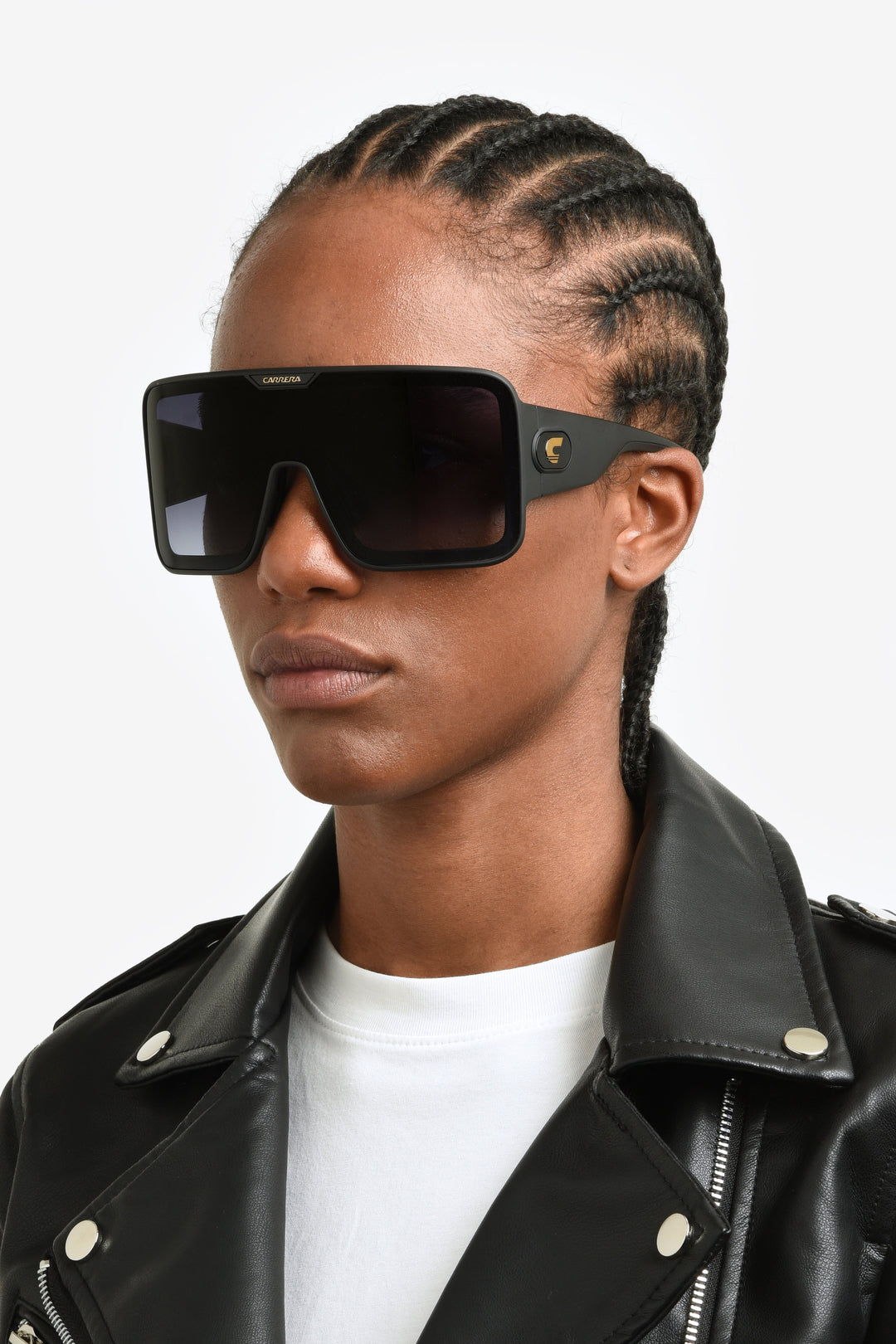 Carrera Flaglab 15 Limited Edition Oversized Mask Sunglasses in Black
