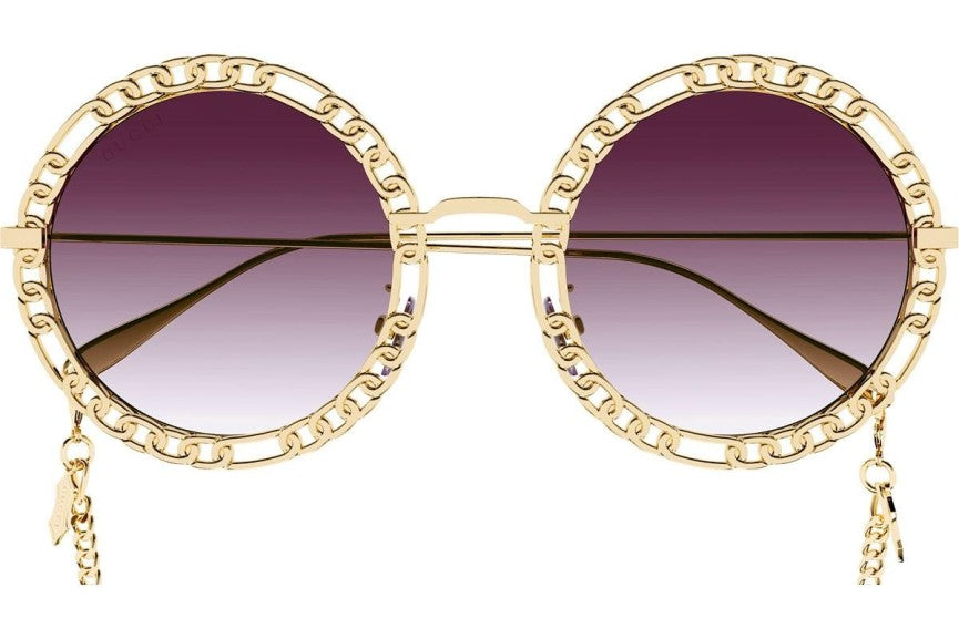Gucci GG1112S Collar de cadena Gafas de sol rectangulares 