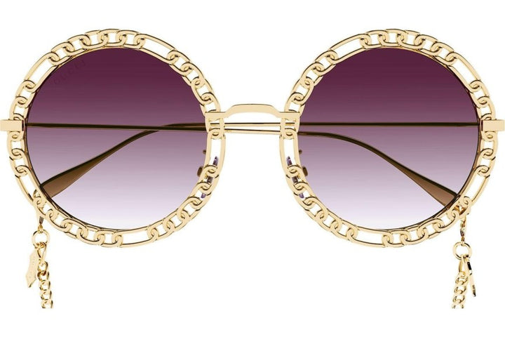 Gucci GG1112S Collar de cadena Gafas de sol rectangulares 