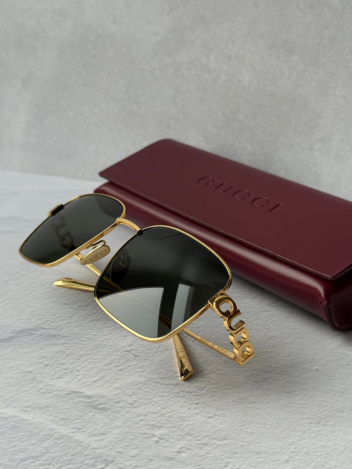 Gucci GG1937S Square Wrap Sunglasses in Gold