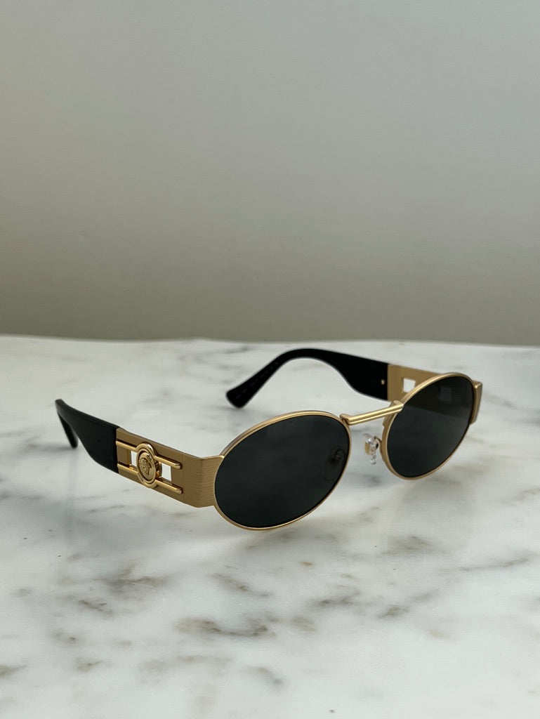 Versace VE2264 Oval Sunglasses in Matte Gold