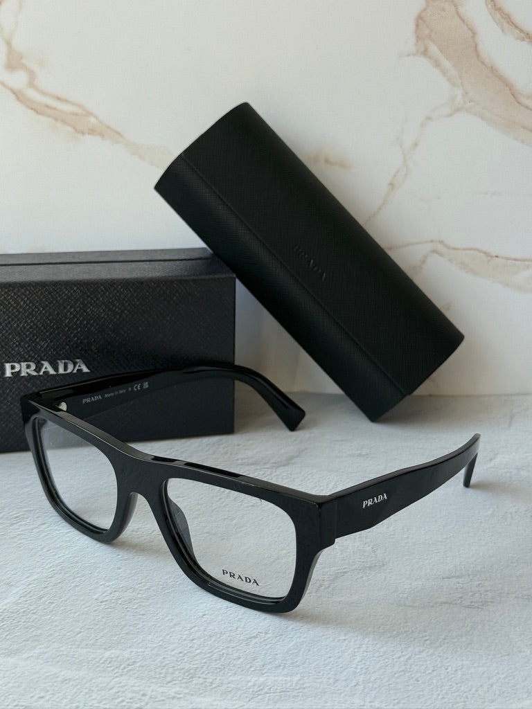 Prada PR C01V Square Eyeglasses Frames in Black