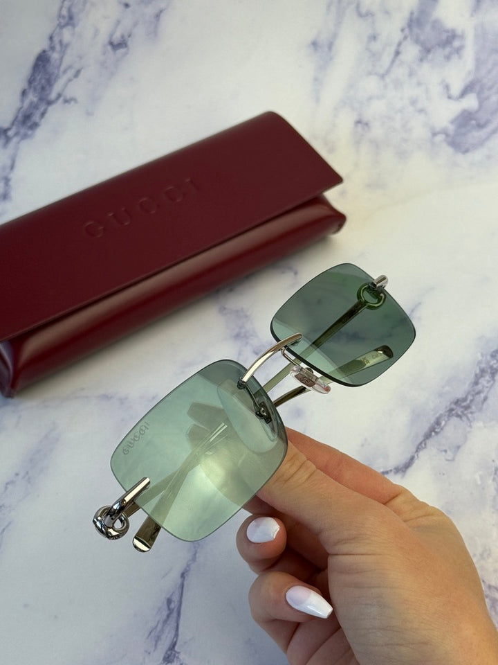Gucci GG1703S Rimless Sunglasses in Silver Mirror