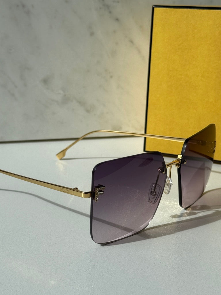 Fendi FE4082US First Rimless Gradient Violet Sunglasses