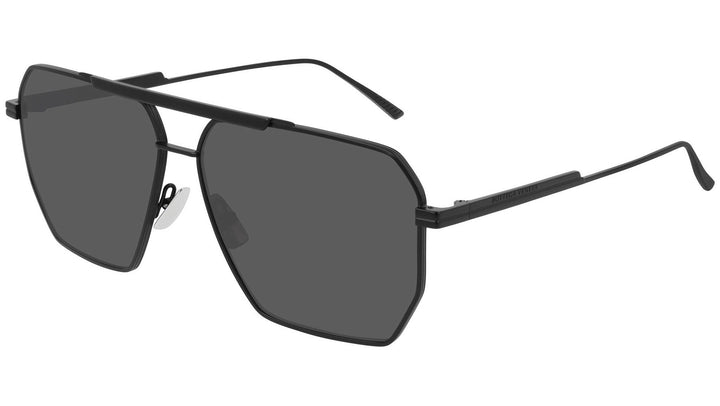 Bottega Veneta BV1012S Minimalist Aviator Sunglasses in Black