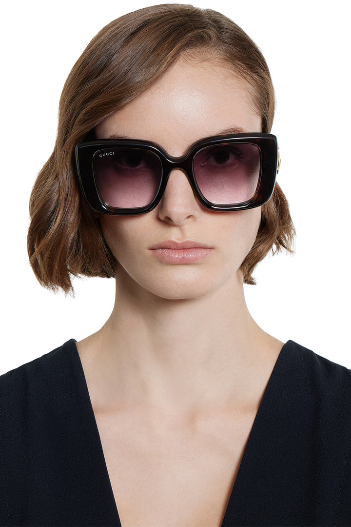 Gucci GG1975S Thick Rim Cat Eye Sunglasses in Black