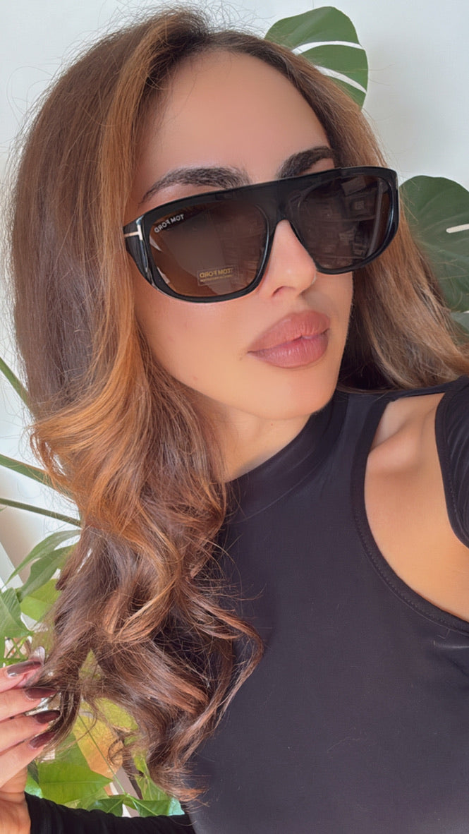Tom Ford FT1002 Edward Aviator Sunglasses in Black – Designer Daydream