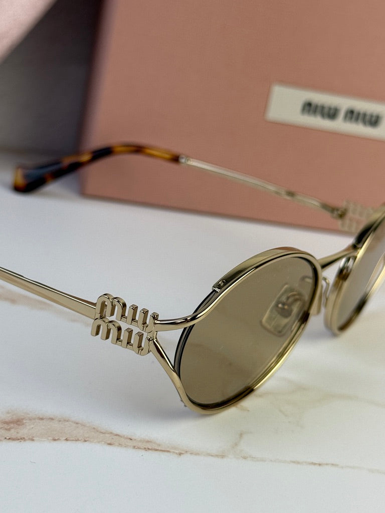 Miu Miu MU52YS Gafas de sol de metal dorado
