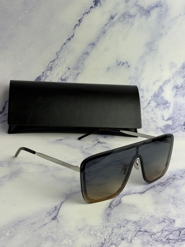 Saint Laurent Mask SL364 Flat Top Sunglasses in Green Gradient
