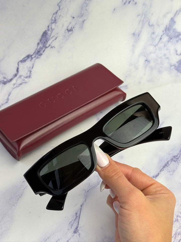 Gucci GG1839S Miami Black Slim Logo Sunglasses