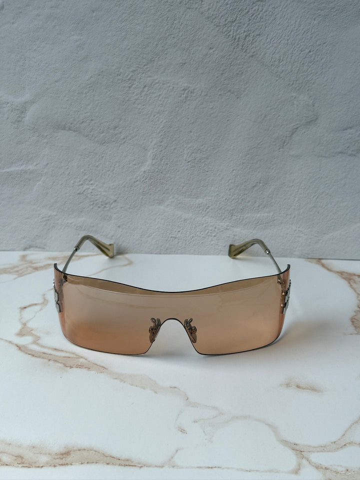 Miu Miu MU B53S Orange Mirror Rimless Mask Sunglasses