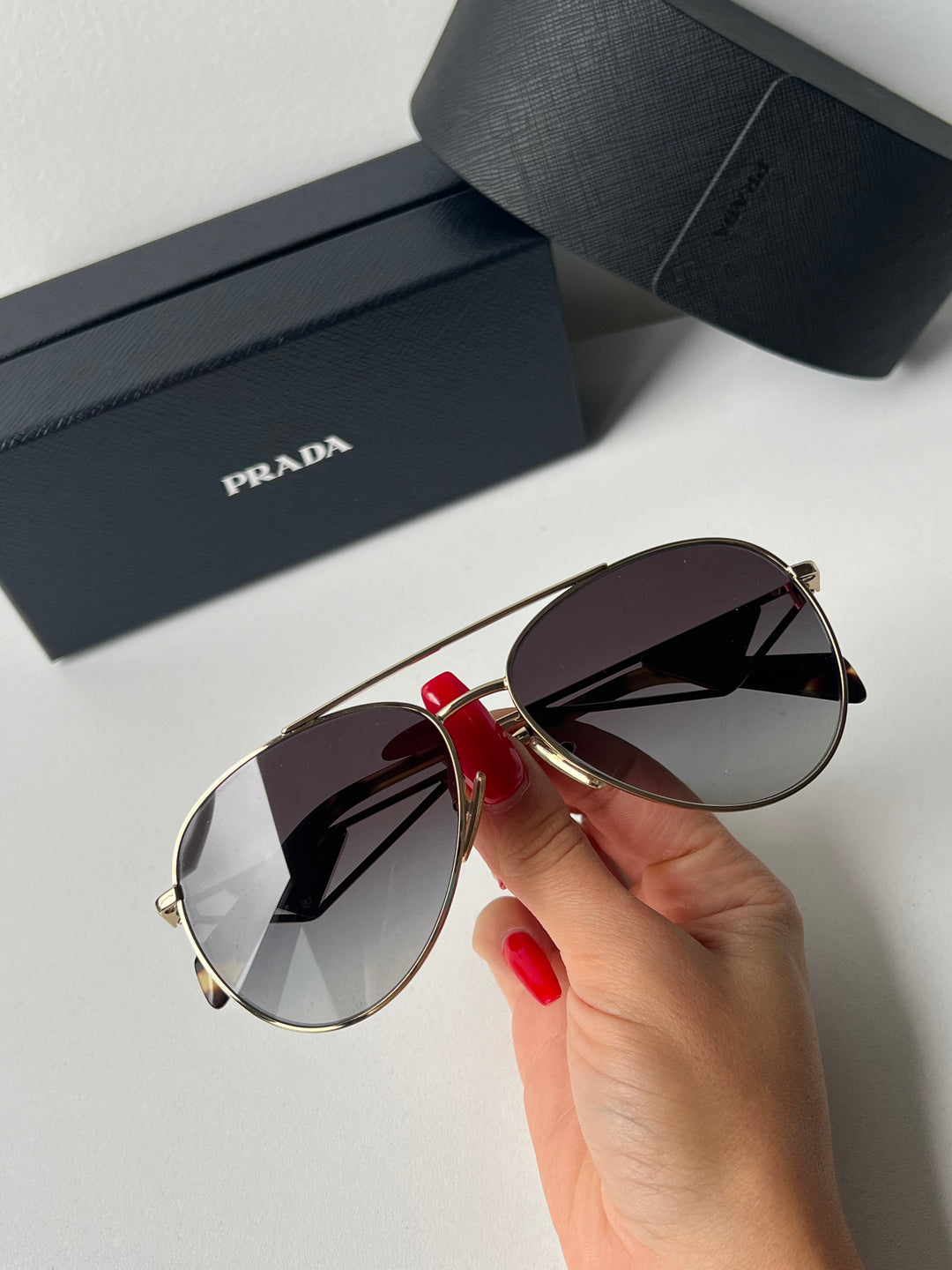 Prada PR73ZS Sunglasses in Gold Grey