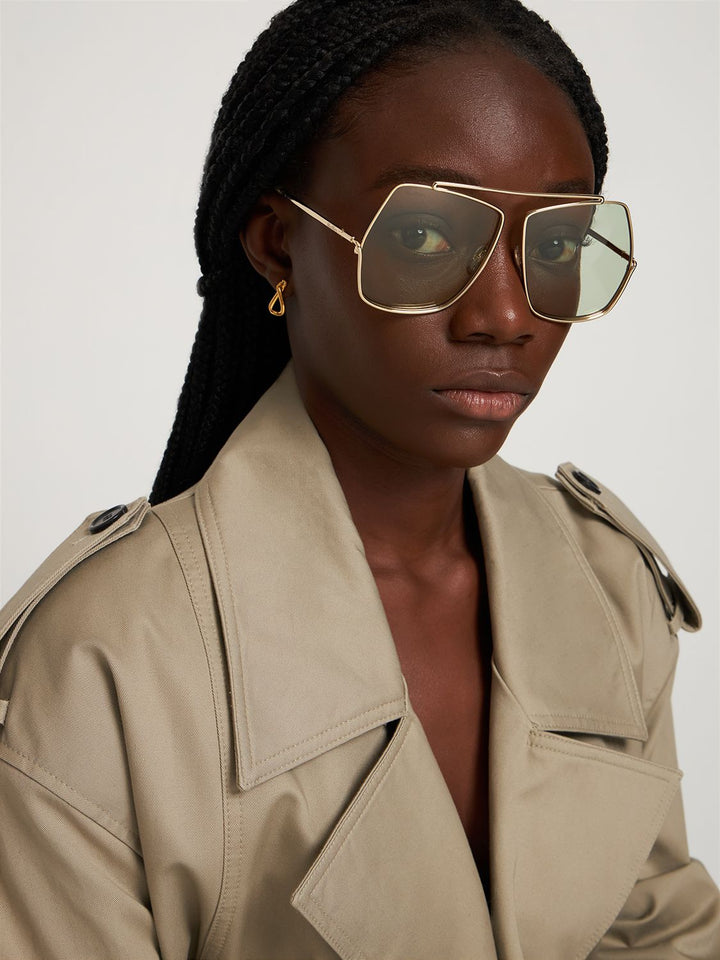 Max Mara MM0006/S Elsa Oversized Sunglasses in Gold Smoke