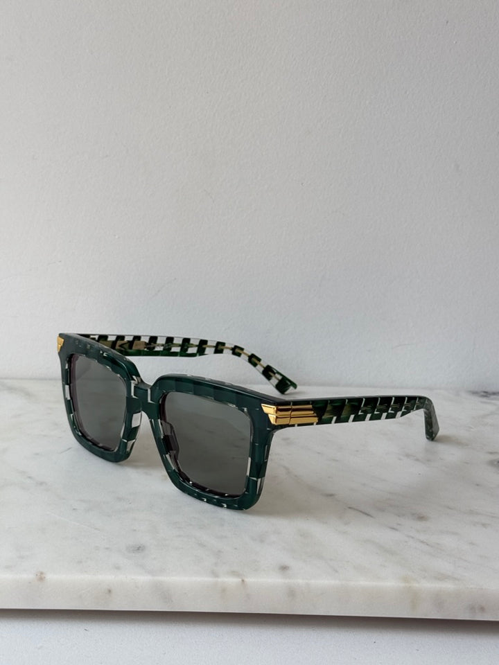 Bottega Veneta BV1005S Green Square Sunglasses