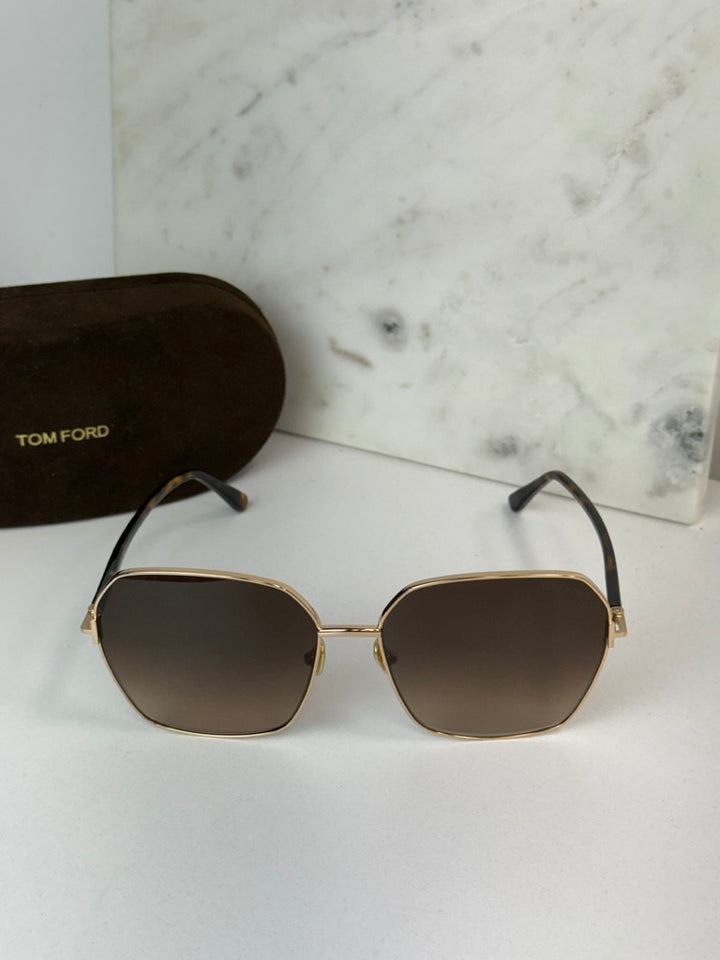 Tom Ford Claudia FT0839 Square Sunglasses in Brown