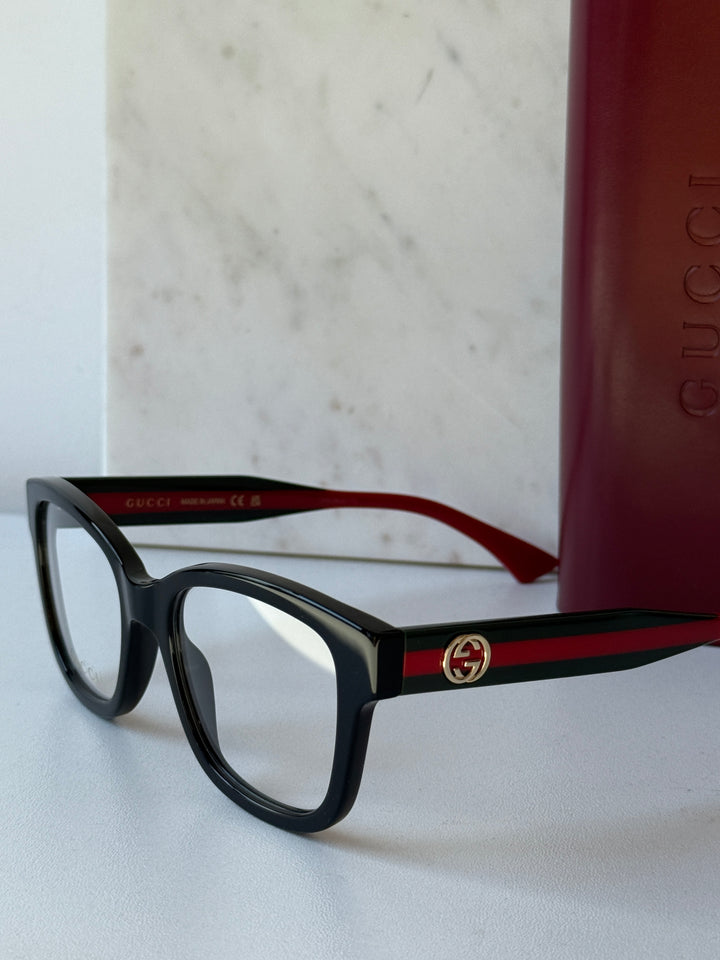 Gucci GG1863O Square Frames in Black Striped Temple