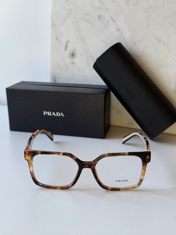 Prada PR B03V Eyeglasses Frames in Havana Caramel