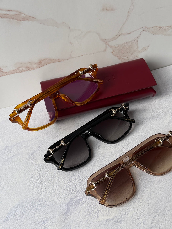 Gucci GG2052S Brown Horsebit Aviator Sunglasses