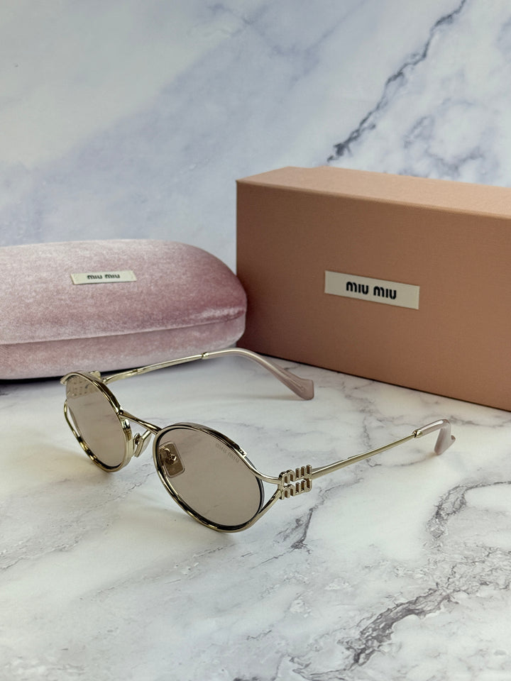 Miu Miu MU52YS Pink Mirror Metal Sunglasses