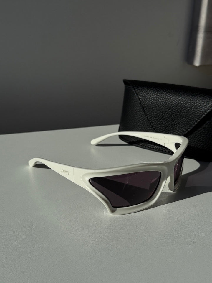 Loewe LW40143U Paula's Ibiza Shield Sunglasses in White