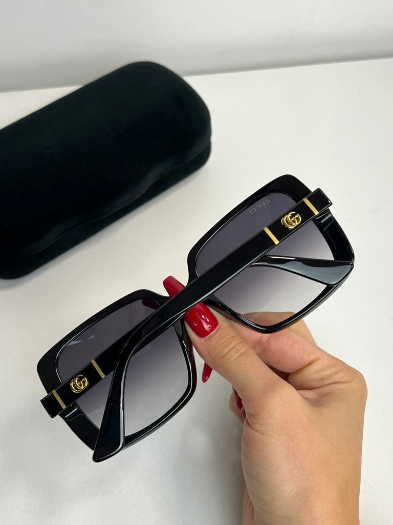 Gucci GG0632S Rectangular Marmont Logo Sunglasses in Black