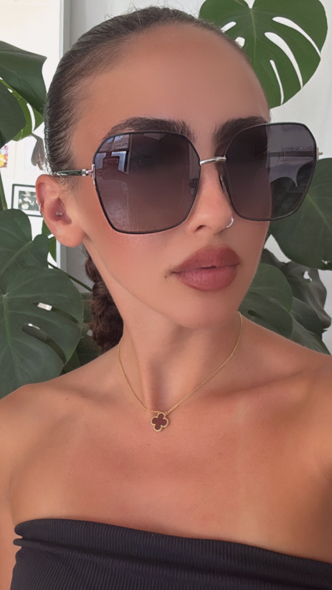 Gafas de sol negras con diseño de mariposa Sandrine de Tom Ford