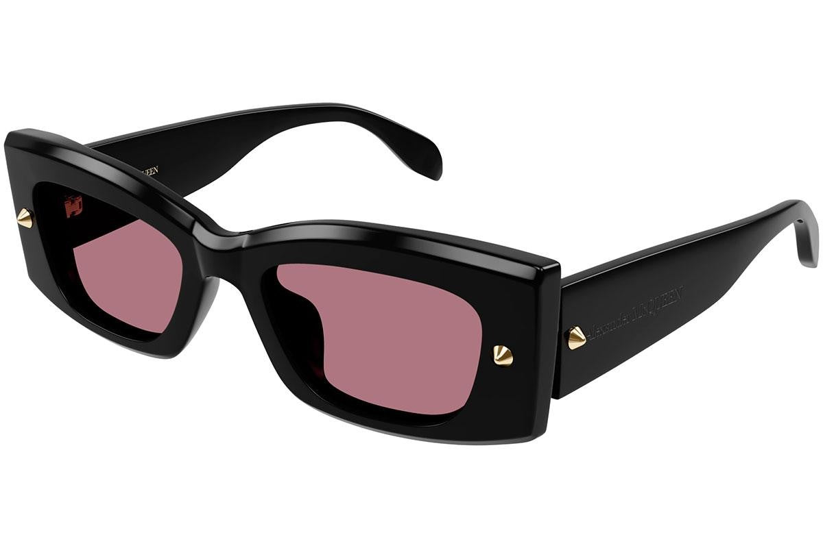 Alexander McQueen AM0426S Black Pink Lens Sunglasses – Designer