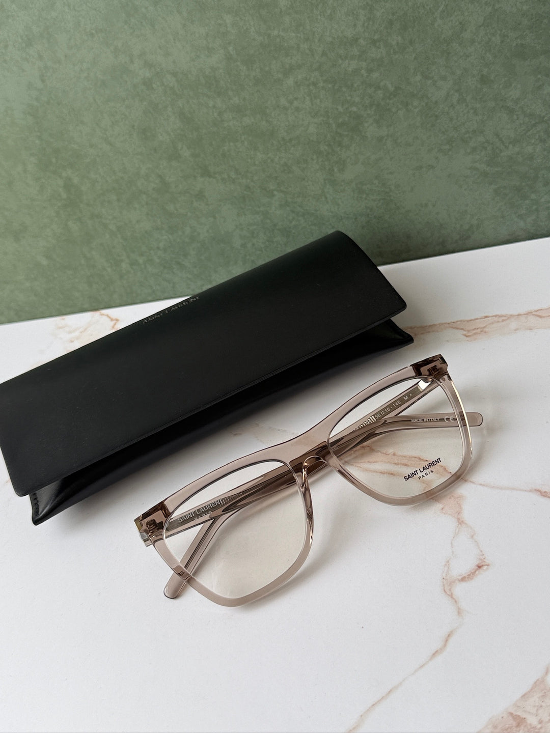 Monturas de anteojos Saint Laurent SL291 Mica Cat Eye en marrón