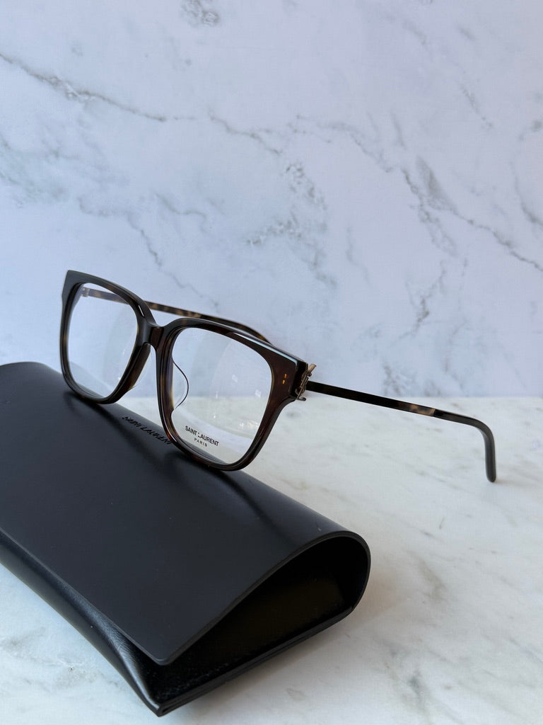 SL M48O_A/F Eyeglasses Frames in Havana Brown