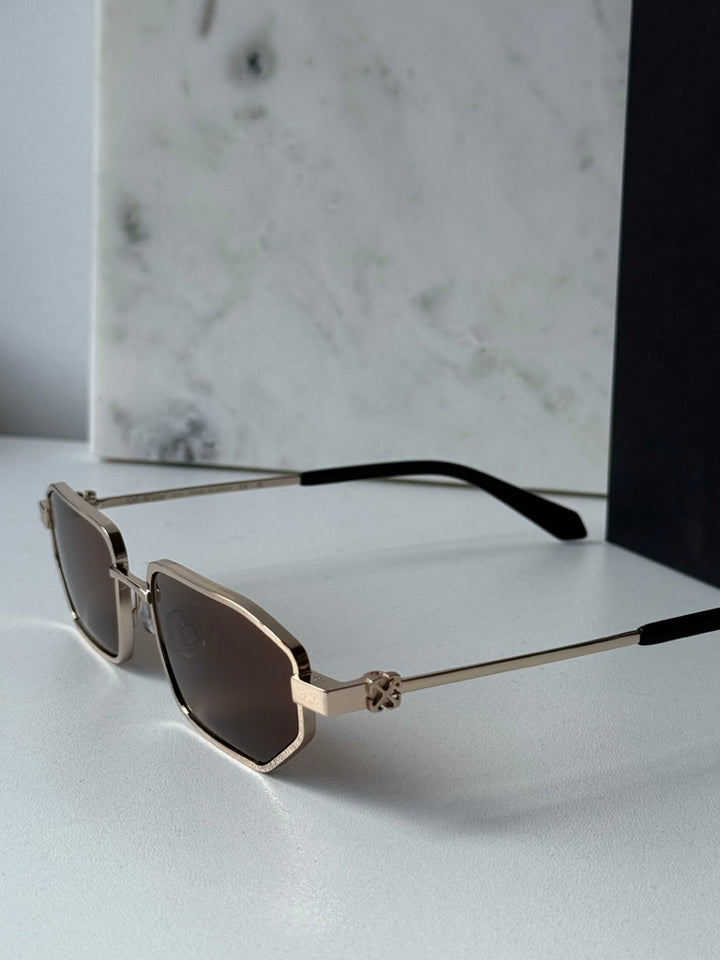 Off White Loa Sunglasses in Gold Brown