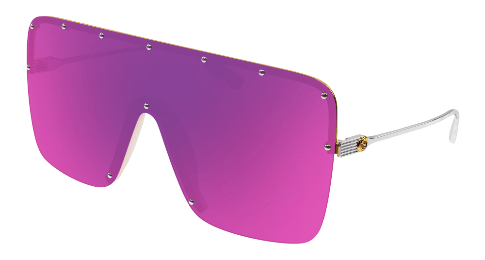 Gucci GG1245S Oversized Pink Mirror Shield Sunglasses