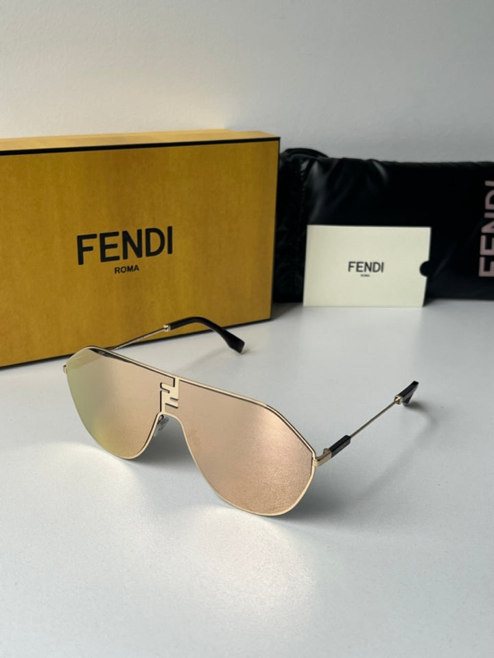 Fendi FE40080U Match Shield Sunglasses in Mirror Gold