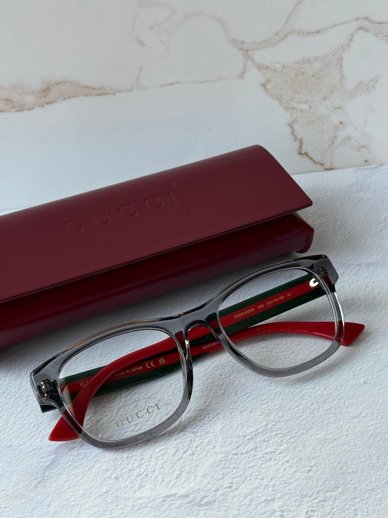 Gucci GG0004ONN Square Eyeglasses Frames in Grey