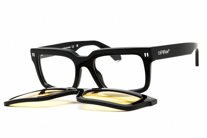 Off White Clip On 2 Sunglasses in Black Yellow