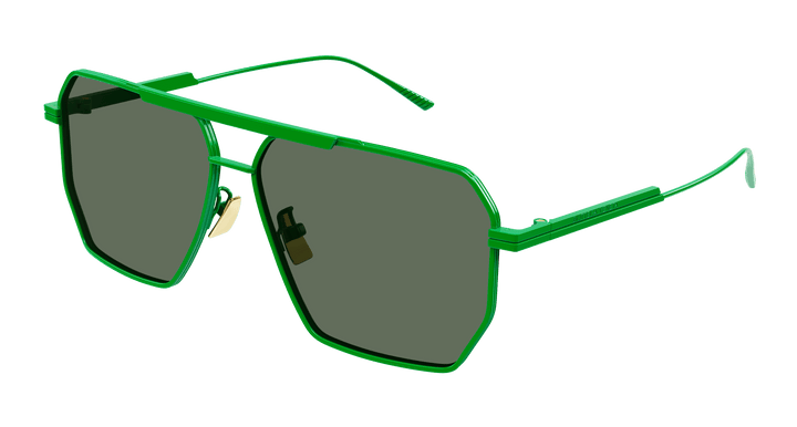 Bottega Veneta BV1012S Minimalist Aviator Sunglasses in Green