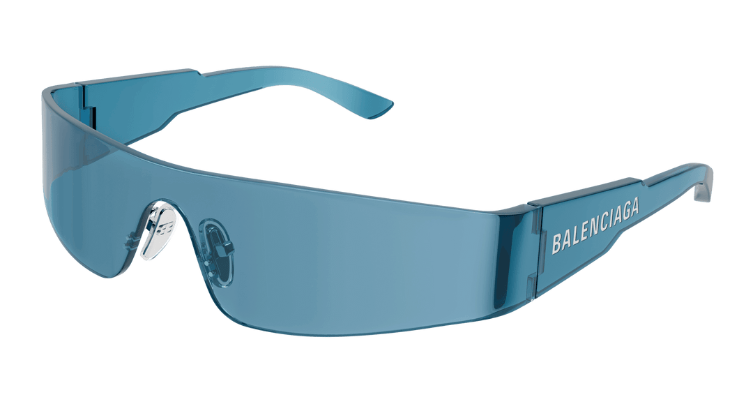 Balenciaga BB0041S Mono Shield Sunglasses in Blue Mirror