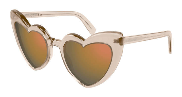 Saint Laurent SL181 Loulou Heart Sunglasses in Nude Mirror