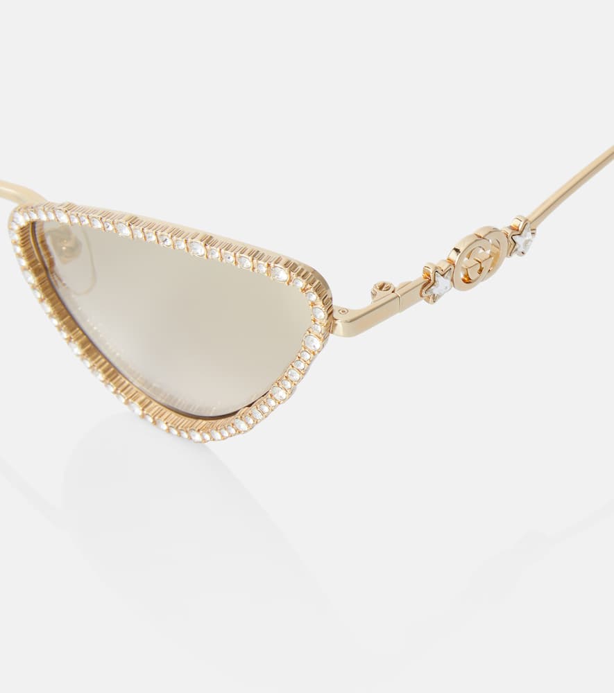 Gucci GG1569S Cat Eye Sunglasses in Gold Crystal