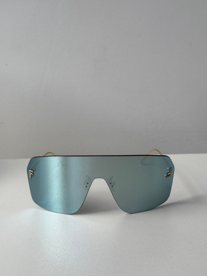 Fendi FE4121US First Crystal Mask Sunglasses in Blue Mirror