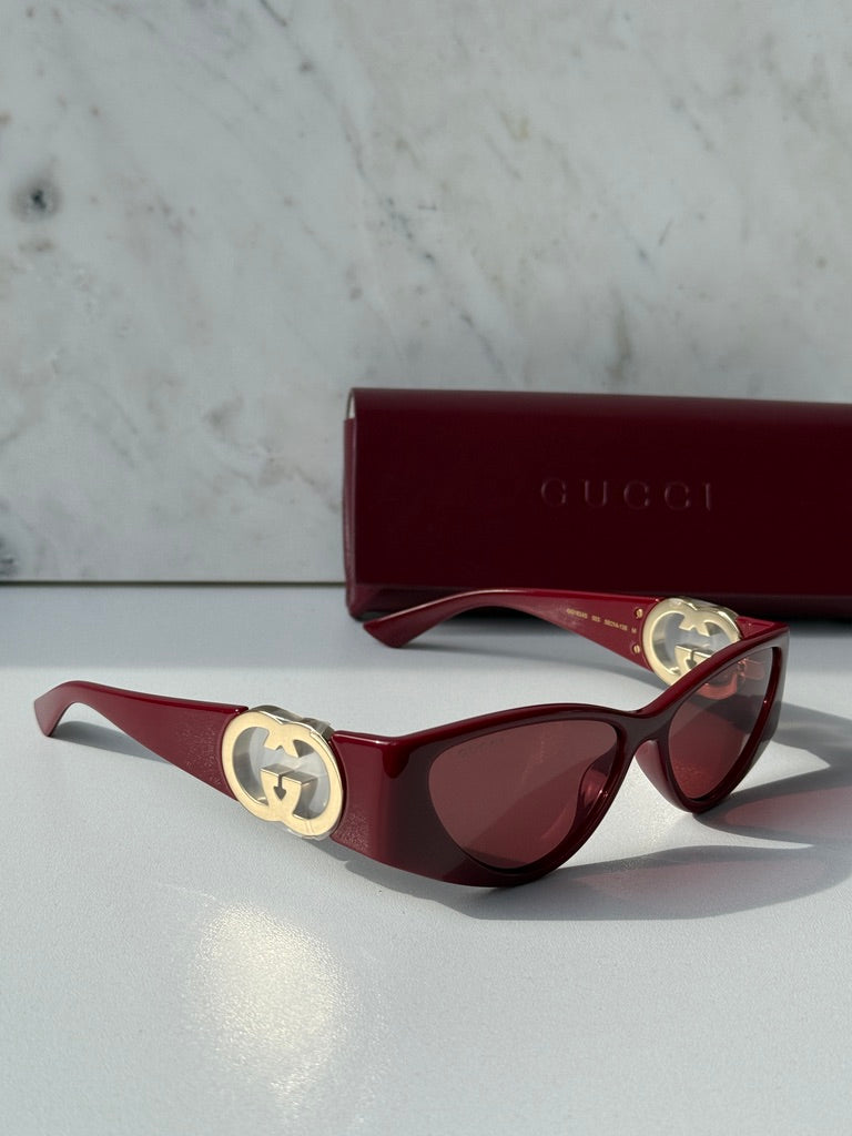 Gucci GG1824S Cat Eye Sunglasses in Burgundy